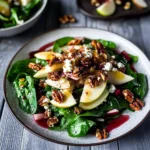 A Winter Salad - Spinach, Apple, Gorgonzola & Candied Walnuts