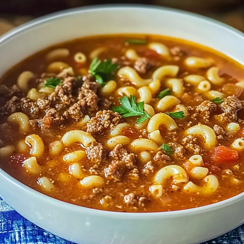 Beef and Macaroni Soup