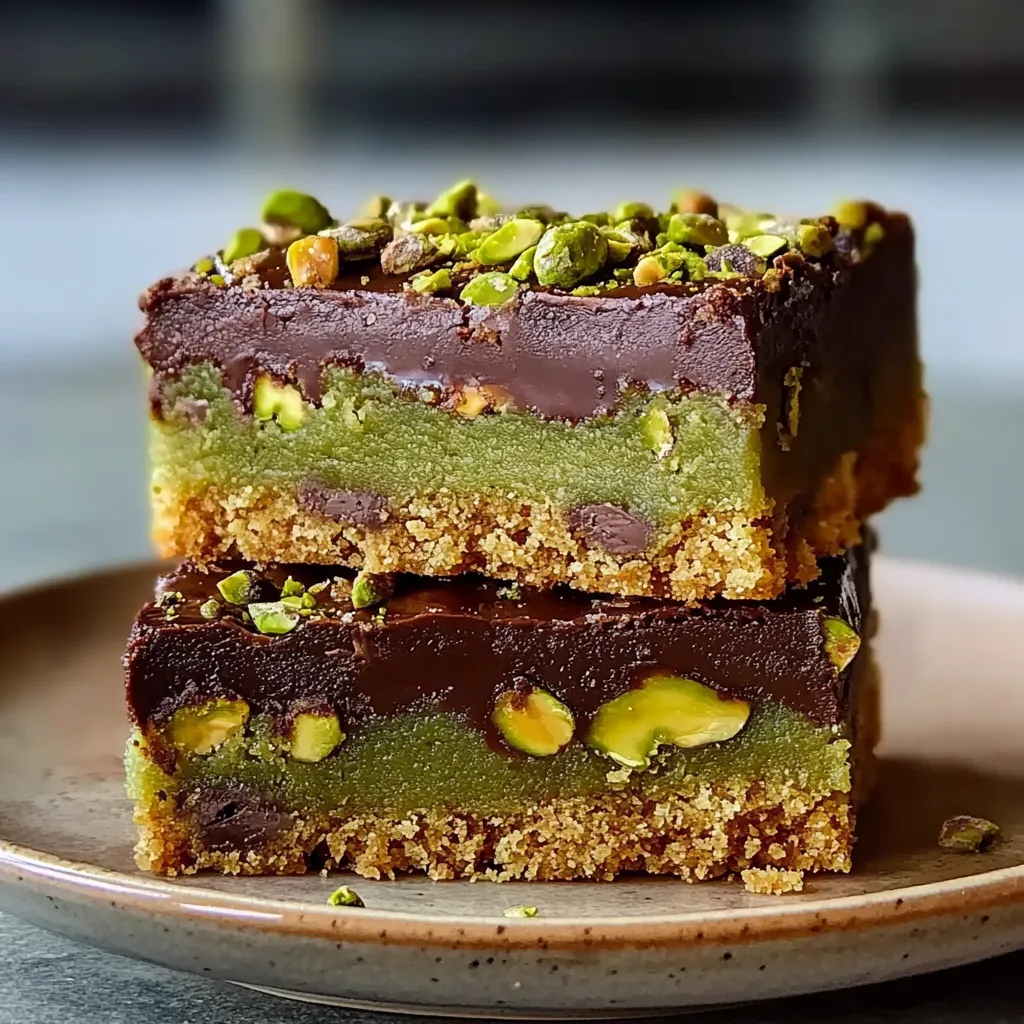 Brown Butter Dubai Pistachio Chocolate Chip Cookie Bars Recipe