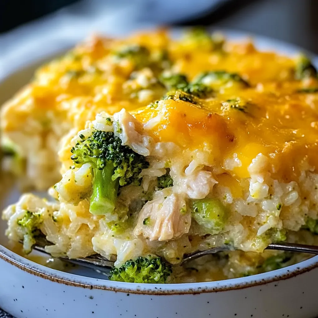 Cheesy Broccoli Chicken and Rice Casserole