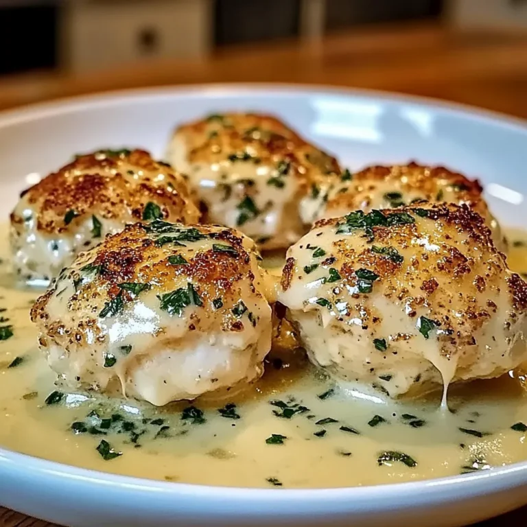 Chicken Pillows with Creamy Parmesan Sauce