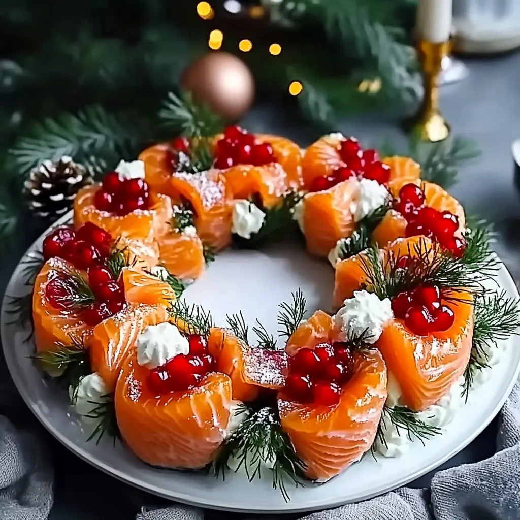 CHRISTMAS SMOKED SALMON BRUSCHETTA WREATH THAT WOWS EVERY GUEST