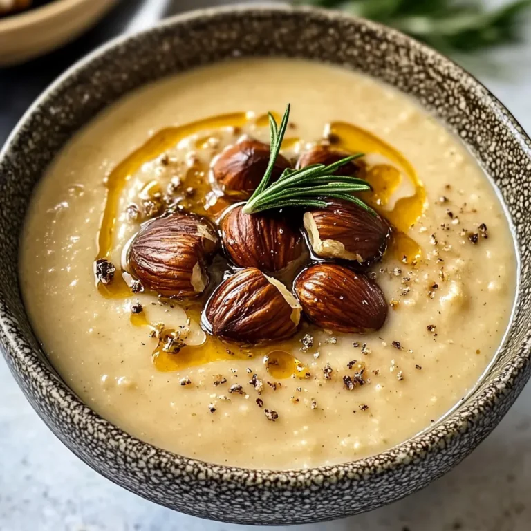 CREAMY CHESTNUT ROSEMARY SOUP WITH NUTMEG