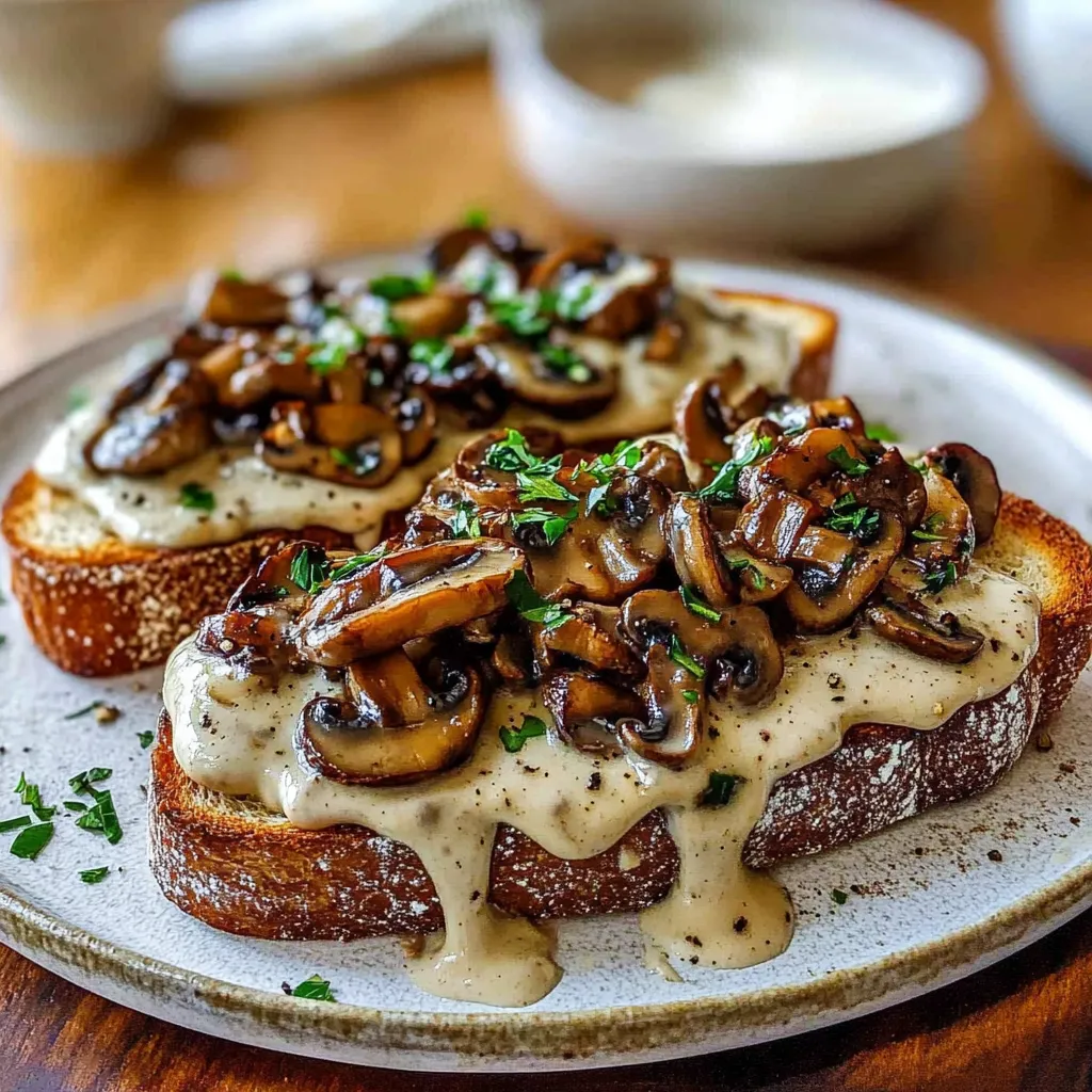Creamy Mushroom on Toast - Easy Vegetarian Breakfast Recipe