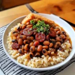 Easy Black Eyed Peas with Andouille Sausage