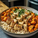 Healthy Chicken & Sweet Potato Rice Bowl