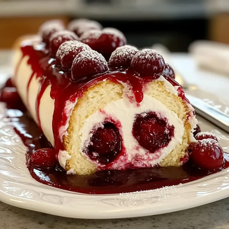 Heavenly Cherry Cheesecake Cake Roll