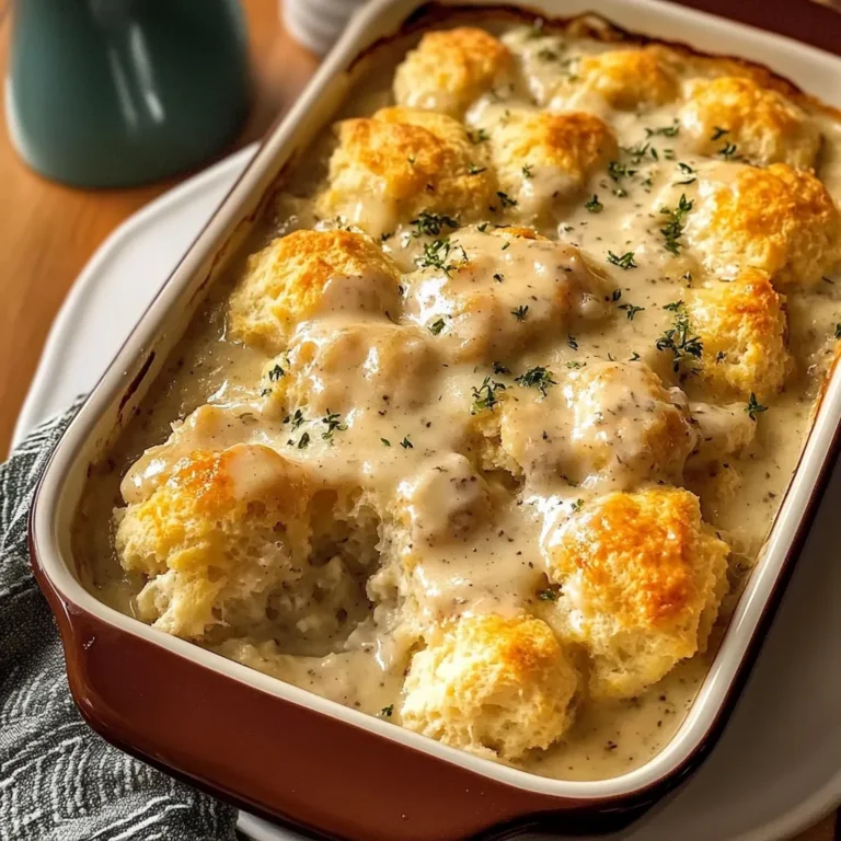 Homemade Biscuits and Gravy Breakfast Casserole
