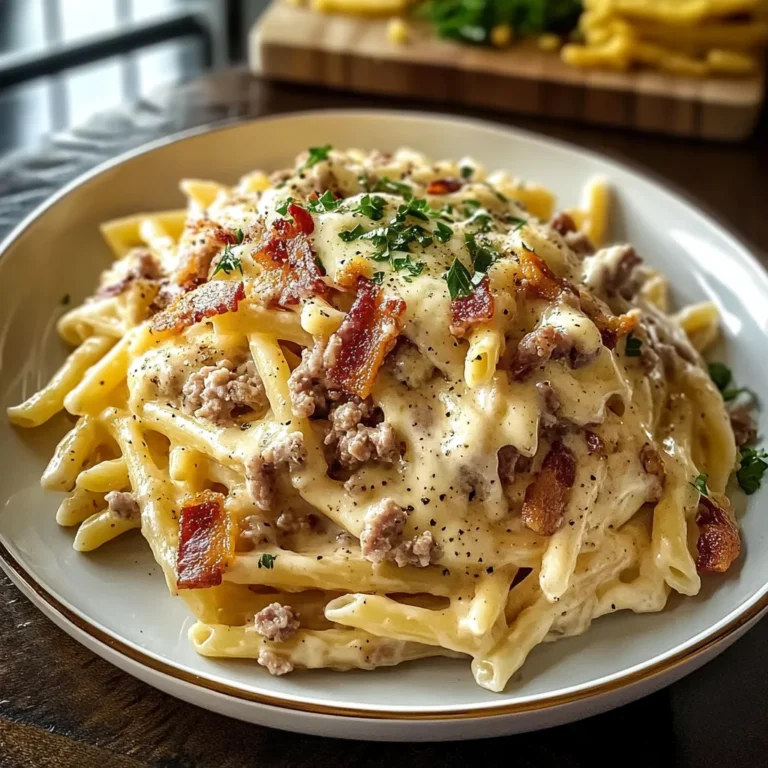 LOADED BACON CHEESEBURGER ALFREDO PASTA