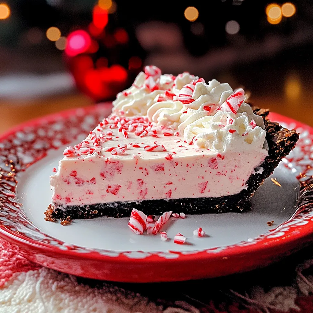No Bake Christmas Peppermint Pie