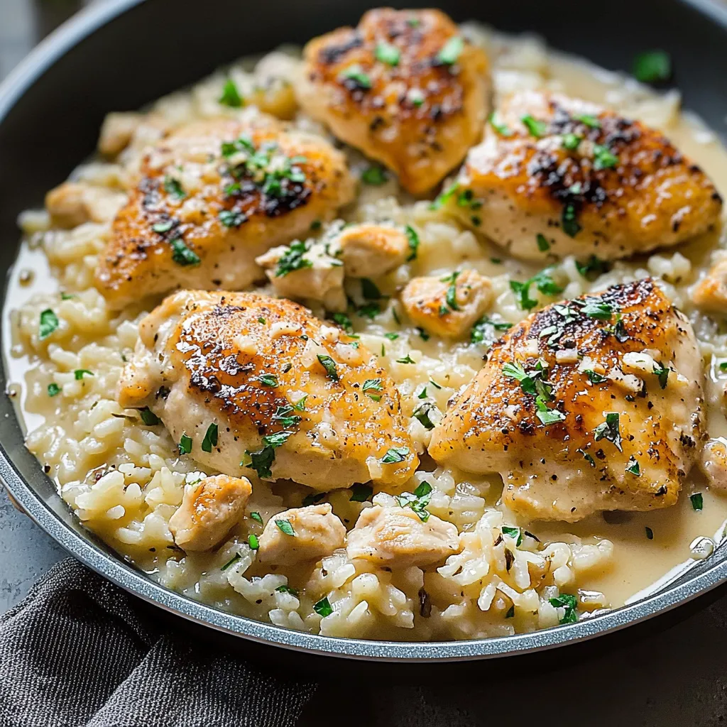 One-Pan Creamy Parmesan Chicken & Rice [40 Minutes]