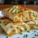 Ooey-Gooey Cheesy Garlic Chicken Wraps Recipe