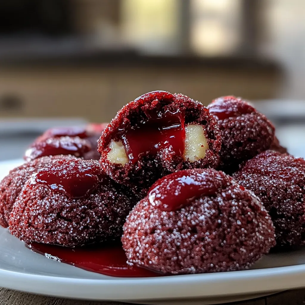 Red Velvet Thumbprint Cookies