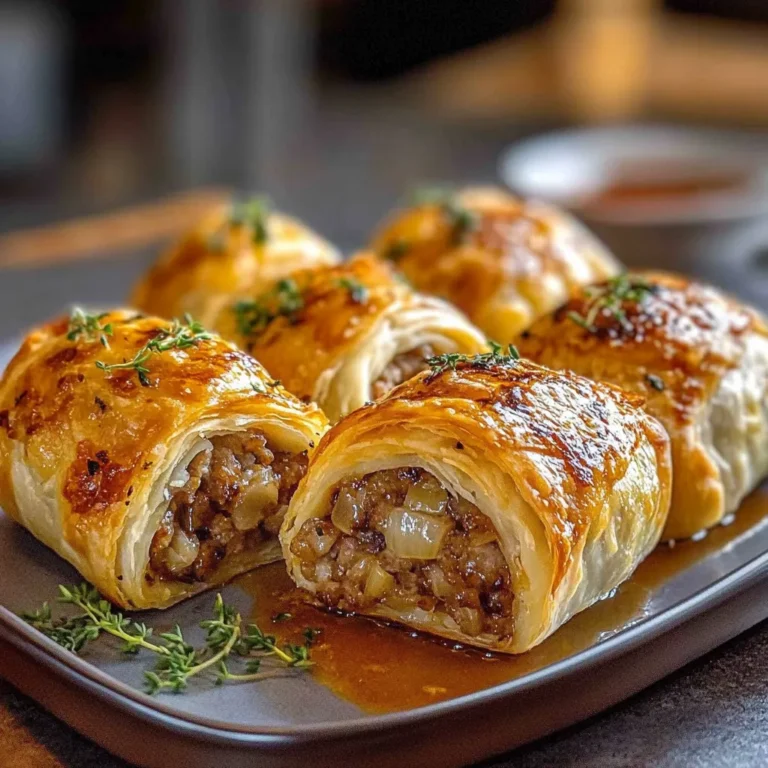 Savory French Onion Sausage Rolls - Golden, Flaky & Full of Flavor