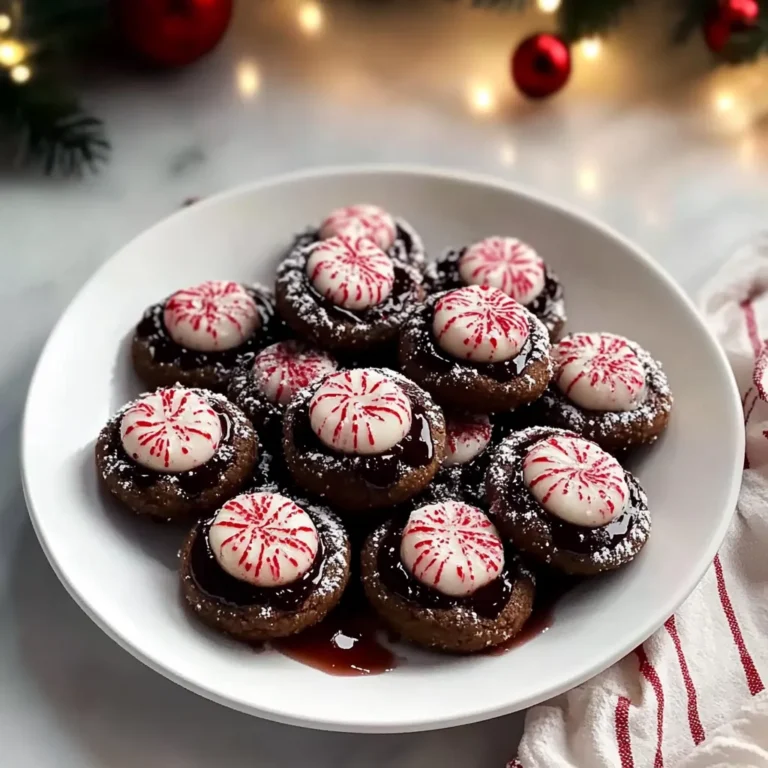 Simple Peppermint Bark Thumbprint Cookies