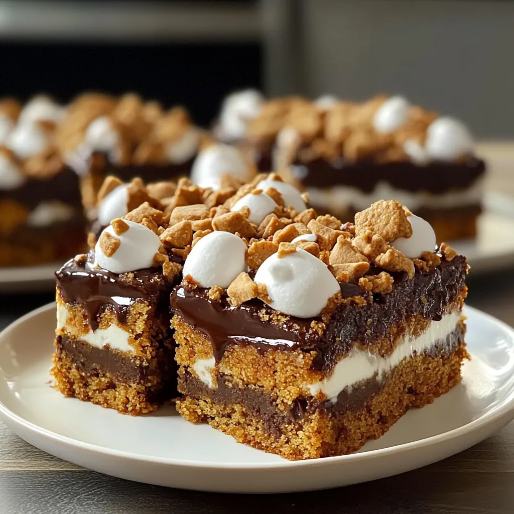 Smores Gingerbread Cookie Bars