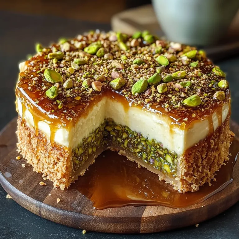 Baklava Pistachio Cheesecake Supreme - Irresistibly Nutty & Creamy Dessert