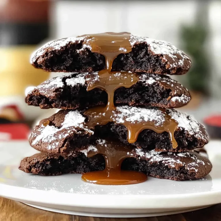 Caramel Filled Chocolate Crinkle Cookies
