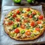 Cheesy Chile and Chicken Flatbread Pizza