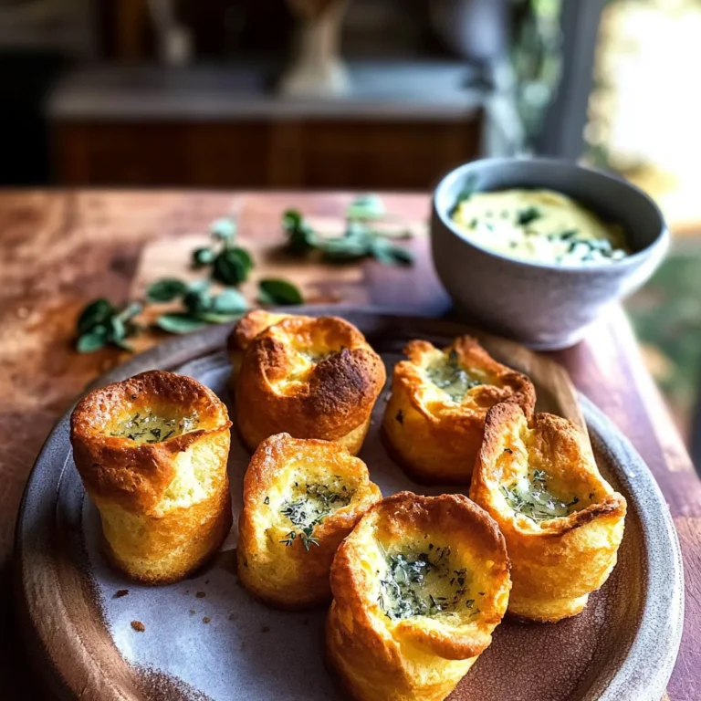 Cornmeal Popovers with Herb Honey Butter