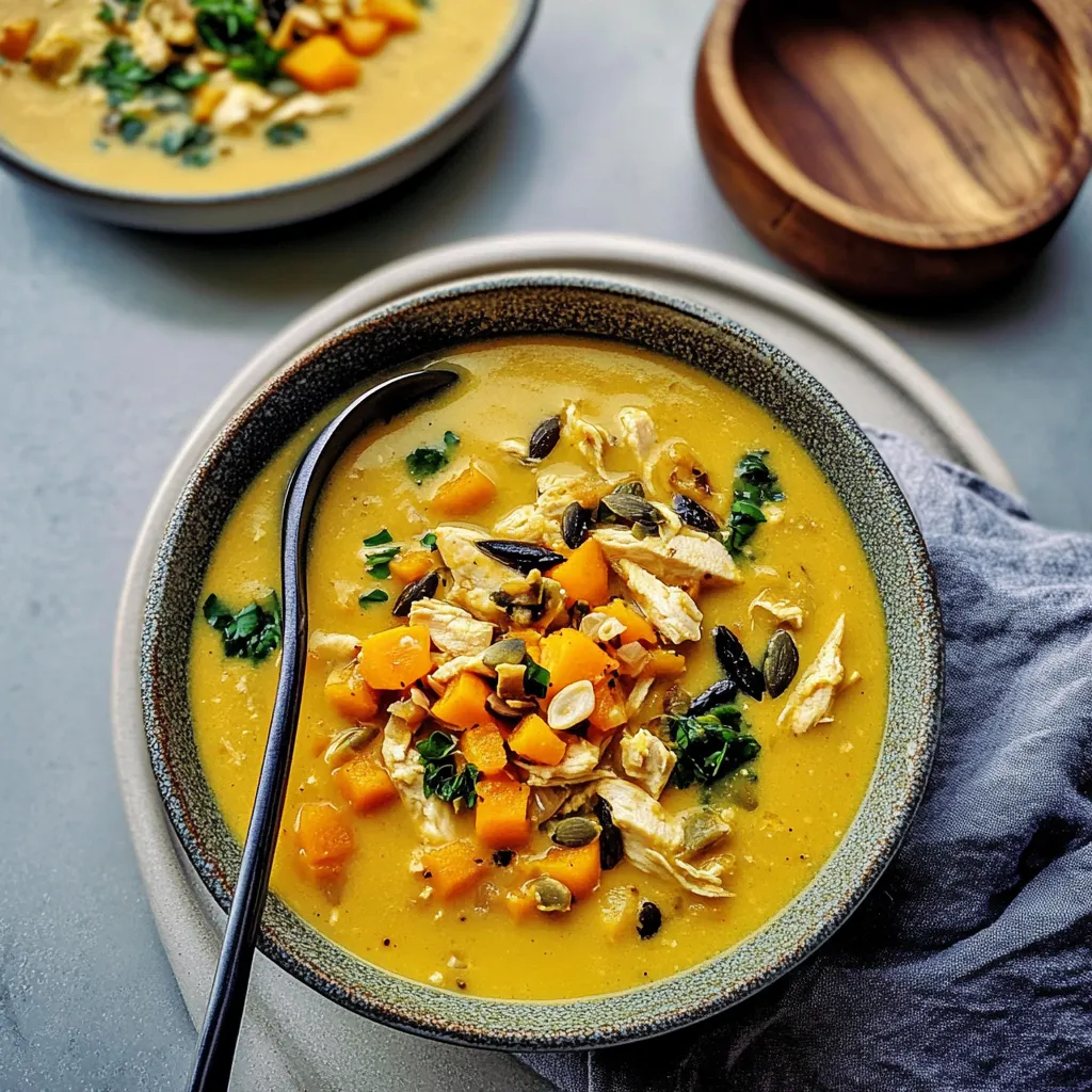 Creamy Coconut Butternut Squash Chicken Soup