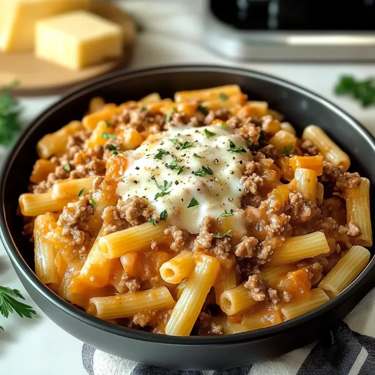CREAMY ROTEL PASTA WITH GROUND BEEF