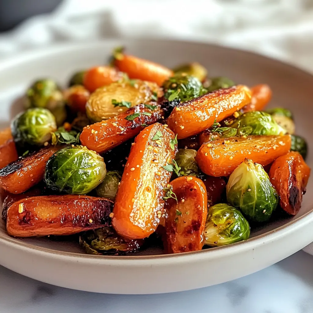 Crispy Maple Glazed Carrots & Brussels Sprouts Recipe Delight