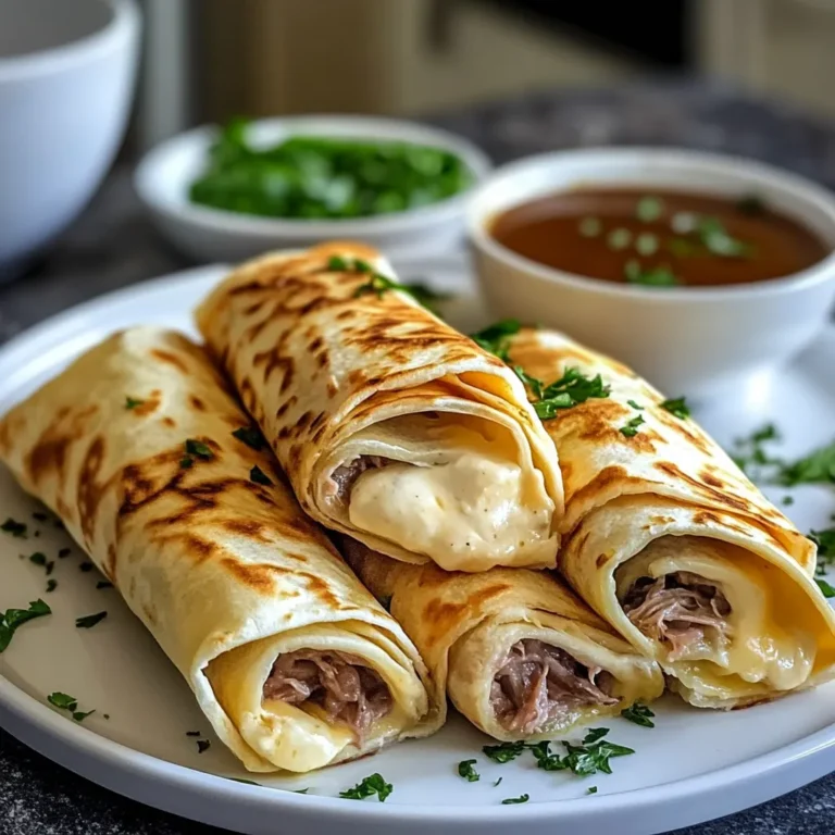 FRENCH DIP TORTILLA ROLL UPS