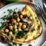 Herb Ricotta Omelets with Chickpeas & Mushrooms