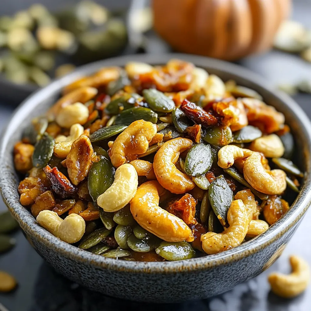 Hot Honey Pumpkin Seed Snack Mix with Chili Lime Cashews