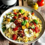 Orzo Salad with Roasted Tomato Vinaigrette & Burrata