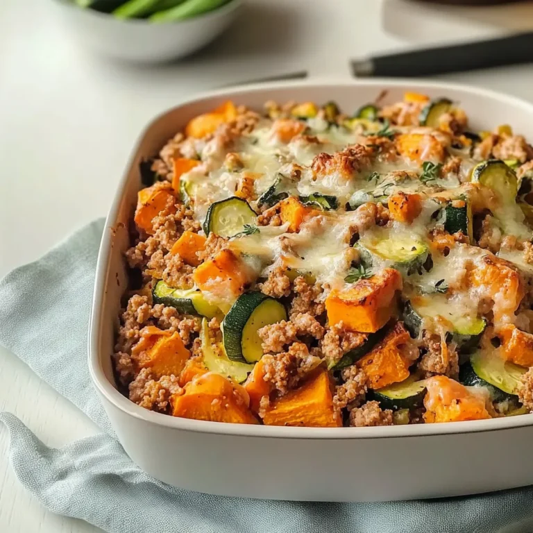 Roasted Ground Turkey Sweet Potato Zucchini Bake