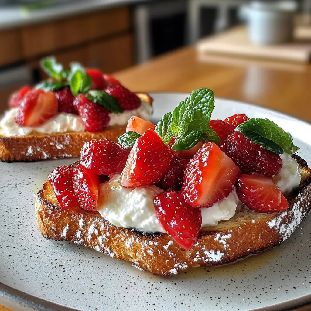 ROASTED STRAWBERRY WHIPPED RICOTTA TOAST