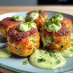SALMON BALLS WITH CREAMY AVOCADO SAUCE