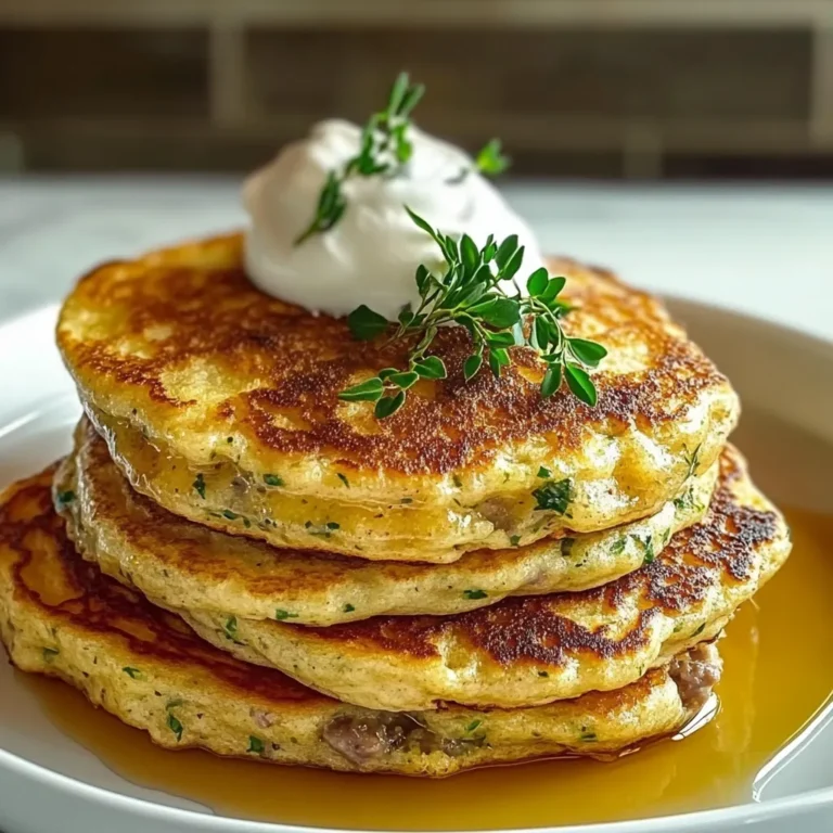 SAVORY HERBED SAUSAGE PANCAKES WITH A GOLDEN CRISPY CRUST