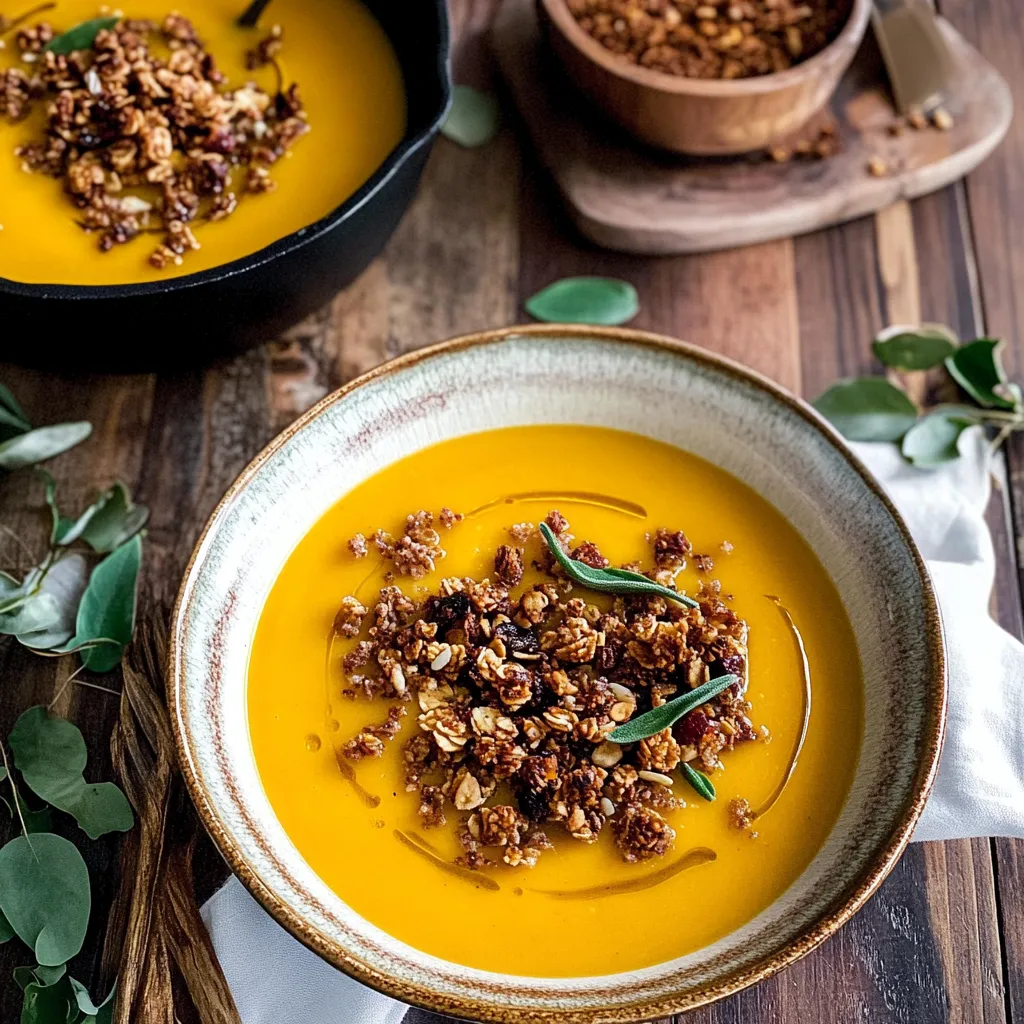 Spiced Butternut Squash Soup with Cheddar & Granola