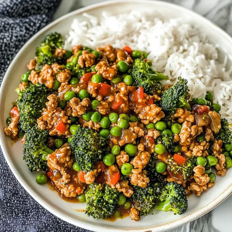Teriyaki Ground Turkey, Broccoli and Peas