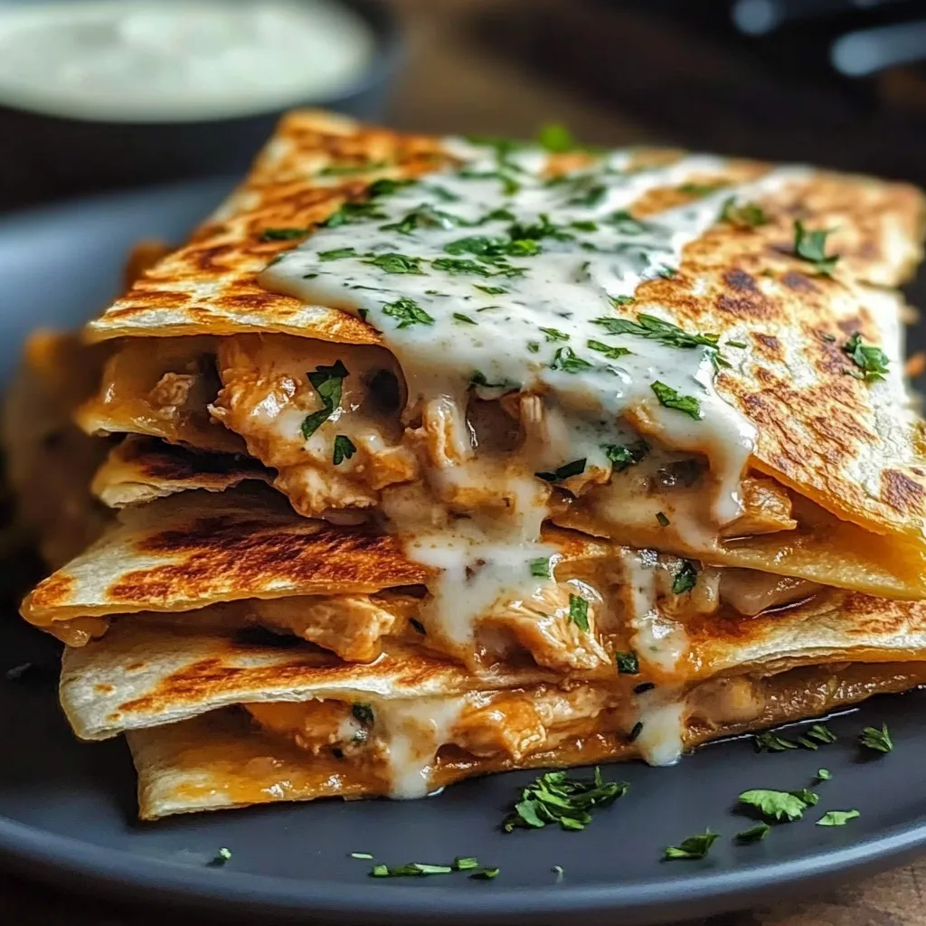 Cheesy Hot Honey Chicken Quesadillas with Spicy Jalapeño Cream Sauce