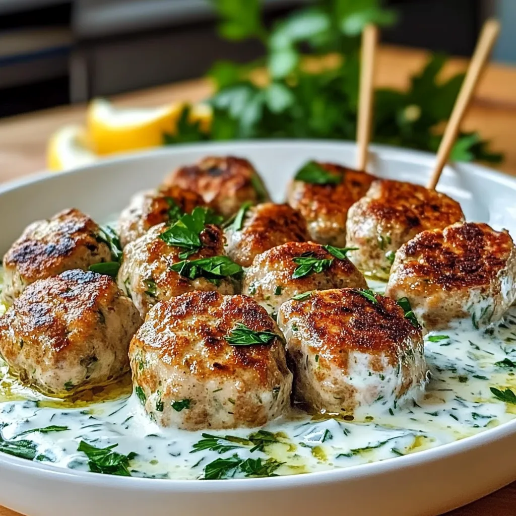 Chicken Kofta Garlic Yogurt Sauce