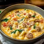 Creamy Parmesan Italian Sausage Ditalini Soup