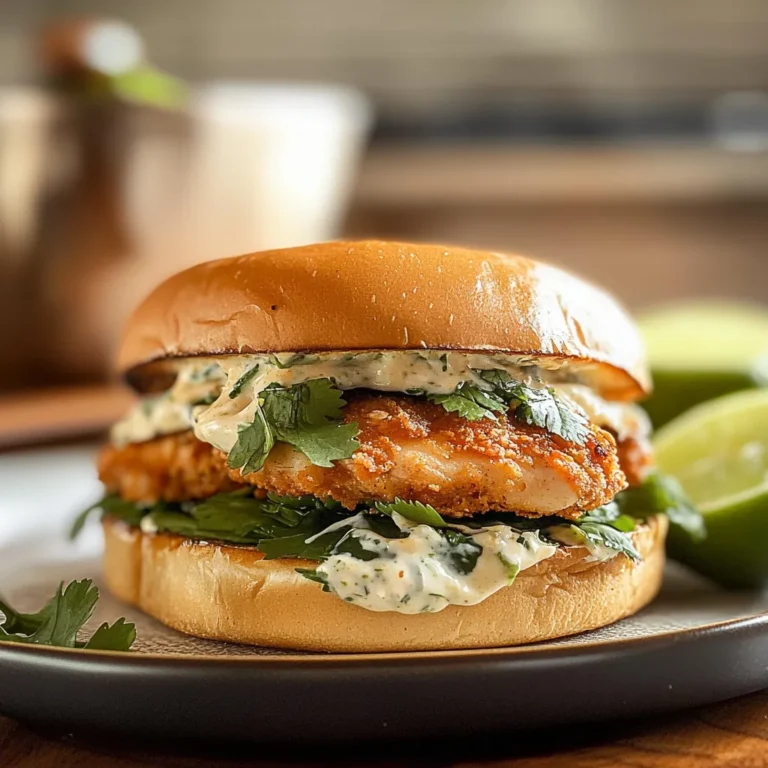 Crispy Cilantro Lime Chicken Sandwich (Air-Fried or Oven Baked)