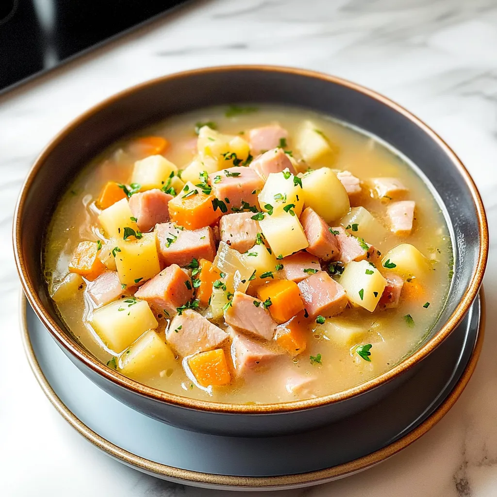 SLOW COOKER HAM AND POTATO SOUP