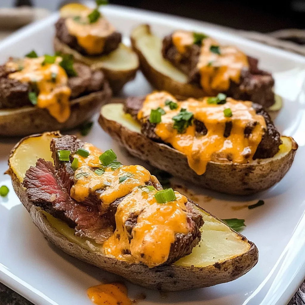 Steak Loaded Potato Skins