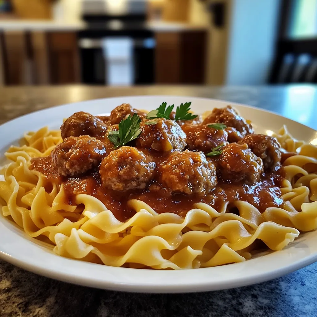 Amish Meatball Noodles