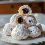 Blueberry-Filled Almond Snowball Cookies