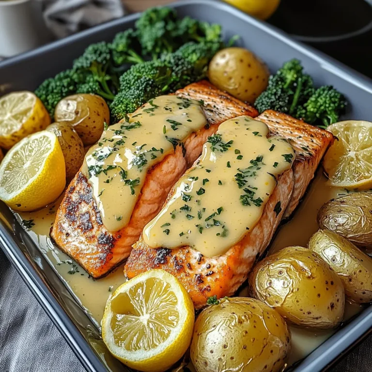 Lemon Butter Salmon Crispy Potatoes