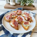 Bruschetta With Gorgonzola, Prosciutto, And Fresh Figs