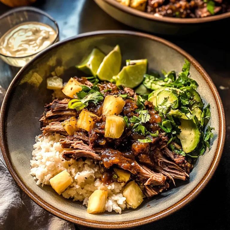 Crockpot Chipotle Pineapple Pot Roast Bowls