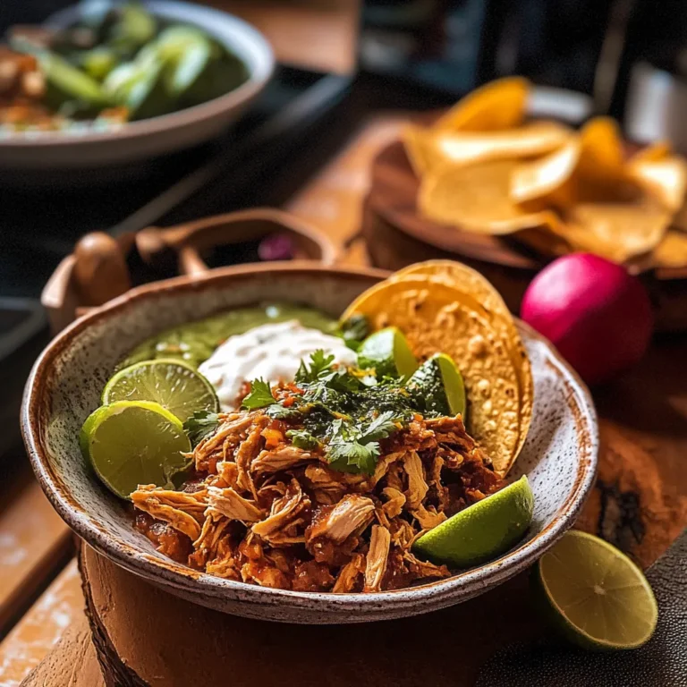 Crockpot Salsa Verde Chicken Tortilla Bowl