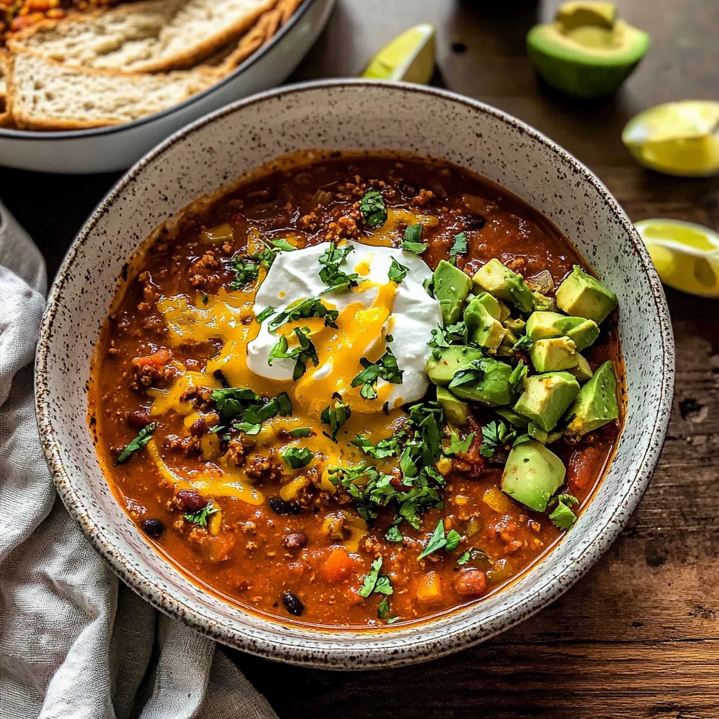 Crockpot Spicy Queso Beef Chili